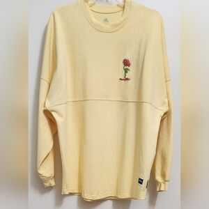 *XLNT RARE HTF* Beauty and The Beast Enchanted Rose Yellow Glitter Spirit Jersey